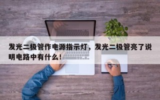 发光二极管作电源指示灯，发光二极管亮了说明电路中有什么！